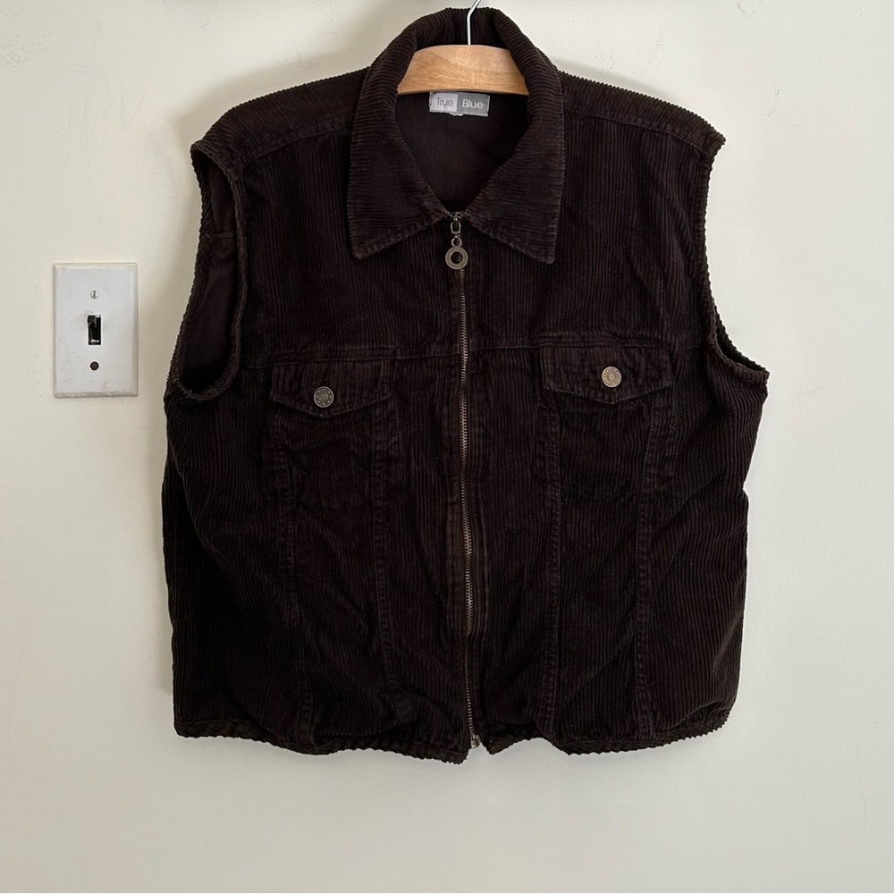 Vintage | True Blue Corduroy Zip-Front Vest